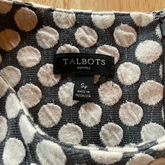 Talbots Black and White Polka Dot Midi Dress - Picture 2 of 3